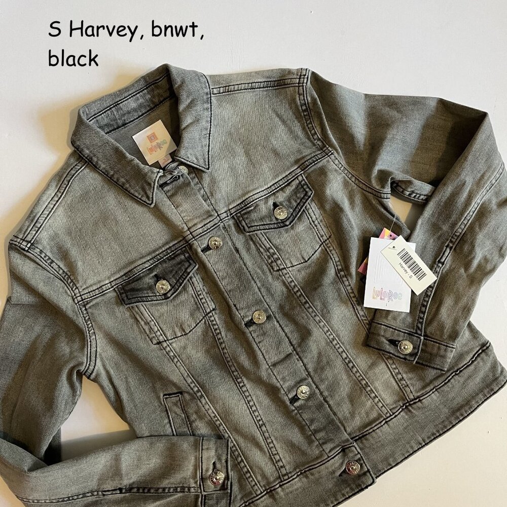 Small Lularoe Harvey jean jacket, faded black